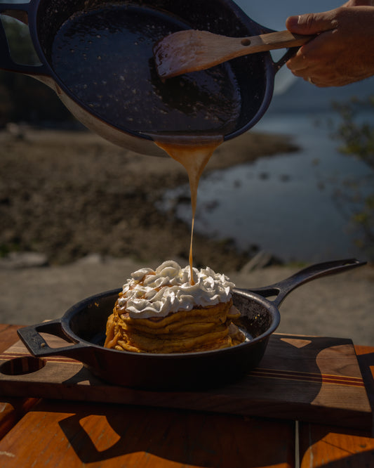 Pumpkin Spice Pancakes with Caramel